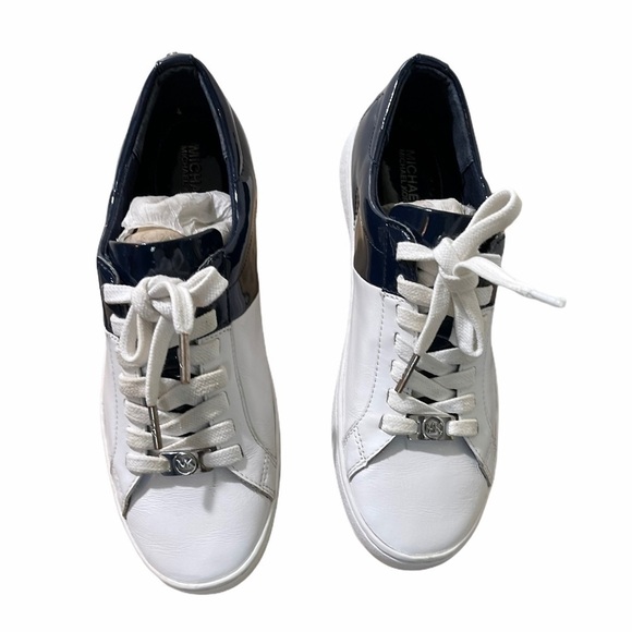 Michael Kors Lace Up Tobey White/Navy Sneakers - Picture 7 of 14